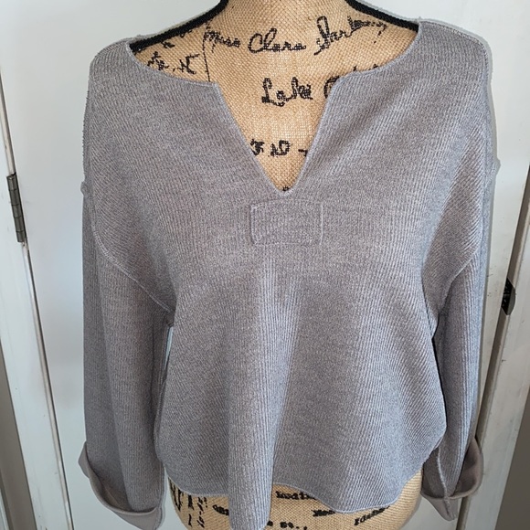 Urban Outfitters Gray Slouchy Ribbed Crop Top - Picture 3 of 9